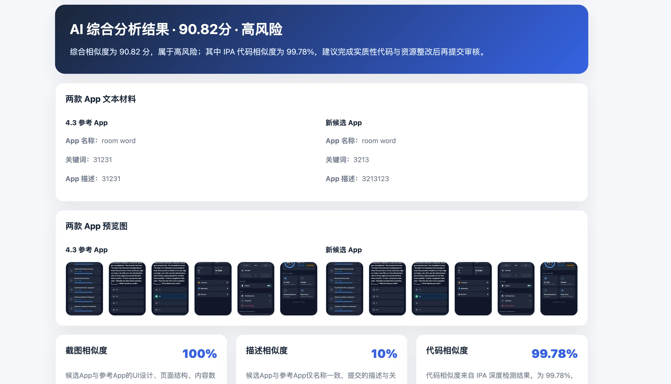 IPA相似度AI综合风险分析结果