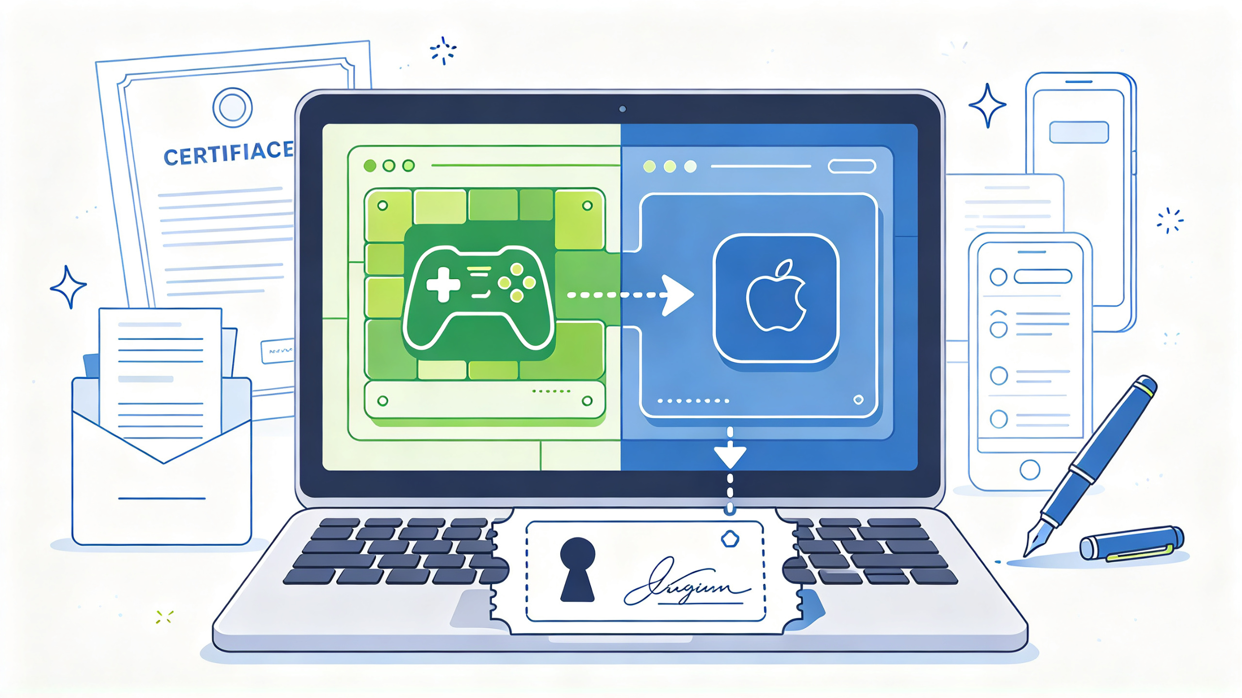 Godot 项目迁移至 iOS 并准备上架 App Store 的概念示意图
